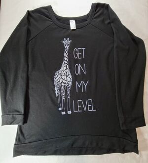 Messy Buns Lazy Days Giraffe Sweatshirt Large Get On My Level Funny Graphic